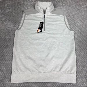 Antigua Element Vest NWT Mens Medium Gray Golf 1/4 Zip Performance Jacket New